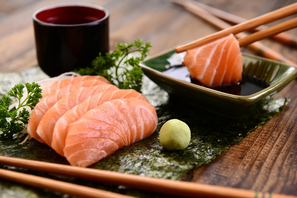 Salmon sashimi Japanese delicious meal